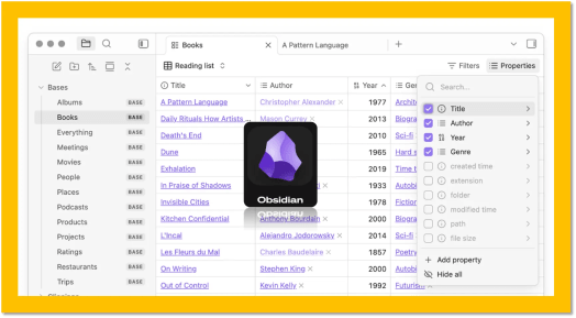 【速报】Obsidian 1.9 发布了新的核心插件 Bases,我们之前设想的 Excel PKM, 被 Obsidian 听到了?