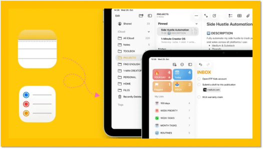 【译】如何用两个免费的 苹果自带App，运行我的整个生产力业务