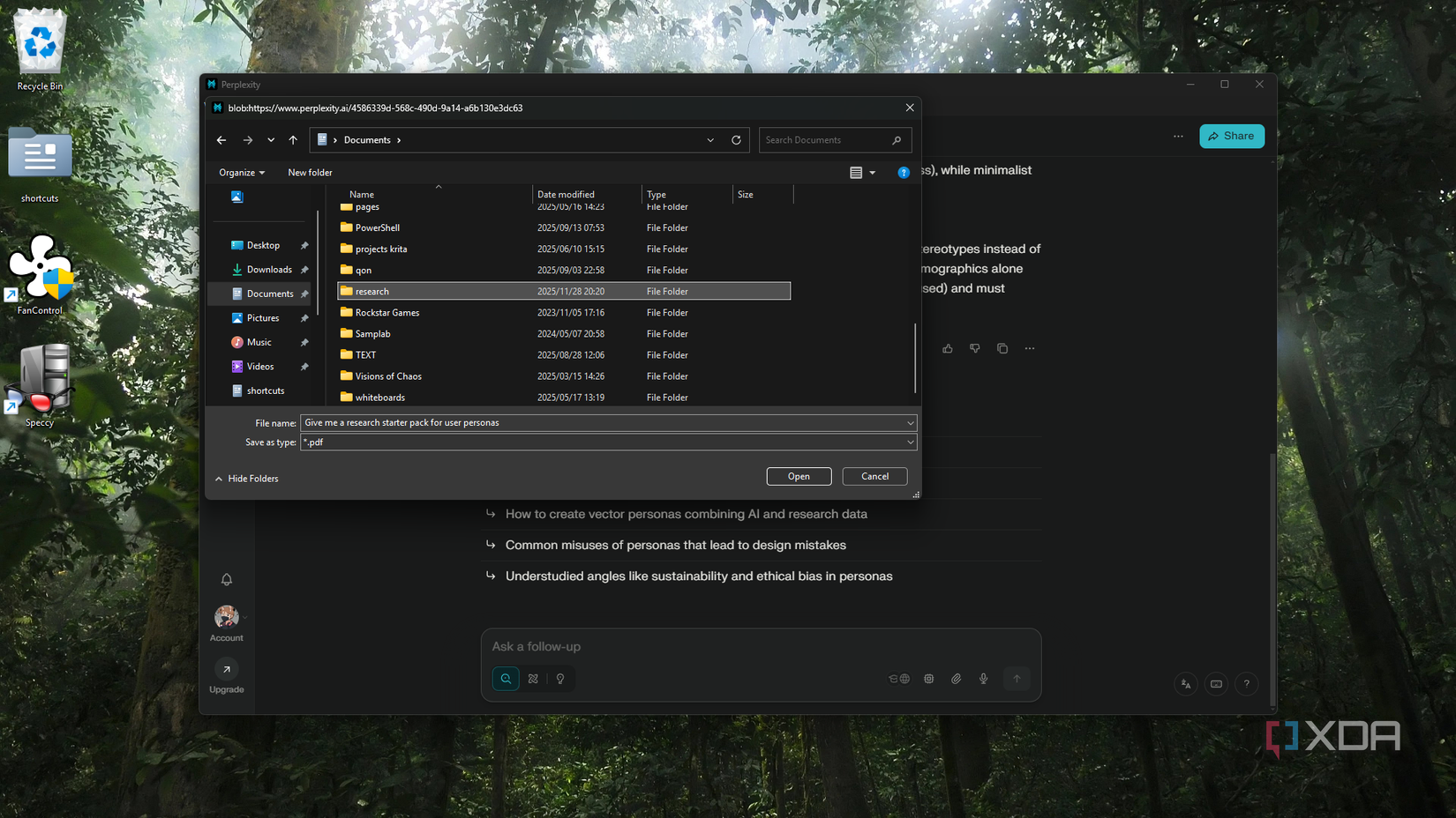 Exporting Perplexity thread to local file