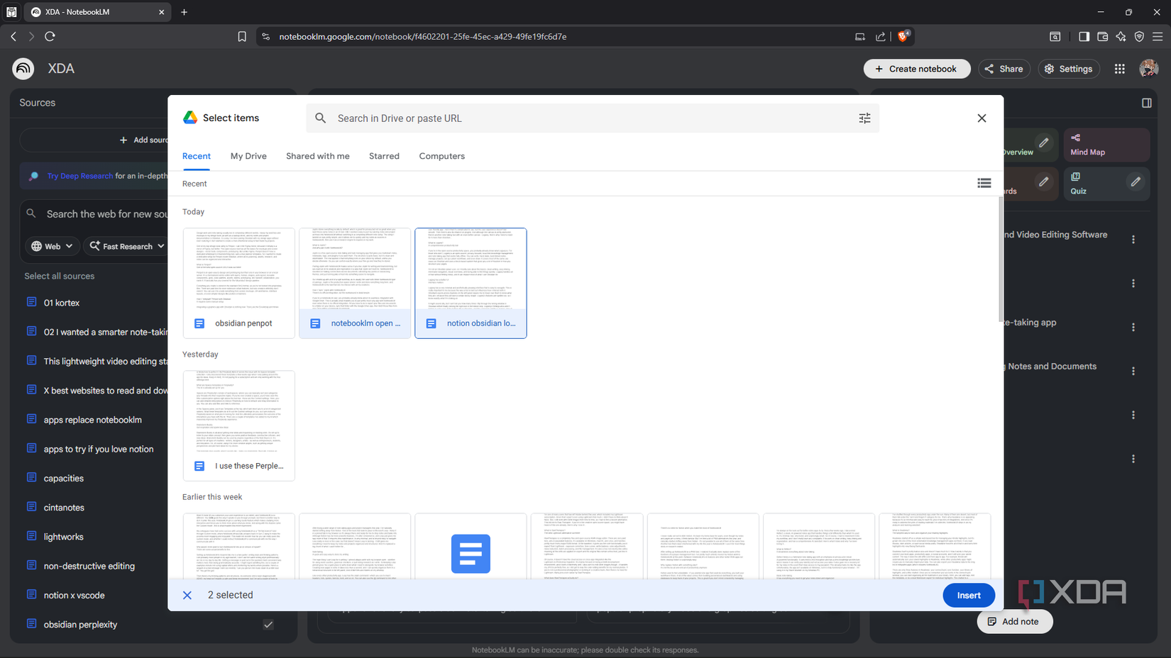 Searching Google Drive in NotebookLM