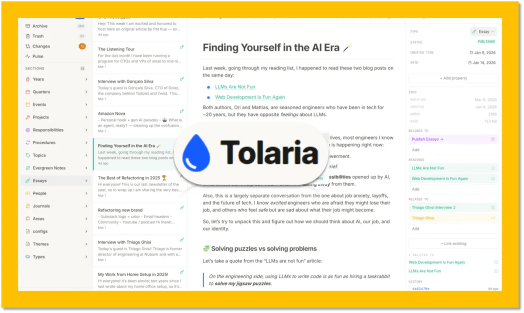Tolaria, 一款结合 Obsidian 和 Notion 优势,又是本地,又是开源的笔记工具新品诞生了!